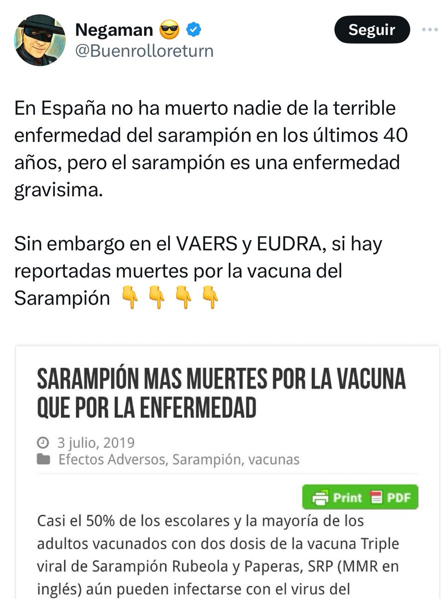 Farmaenfurecida's tweet photo. En España se lleva vacunando del sarampión los últimos 40 años.

Desde 1981. Qué casualidad. https://t.co/Jvn8DpCnxq