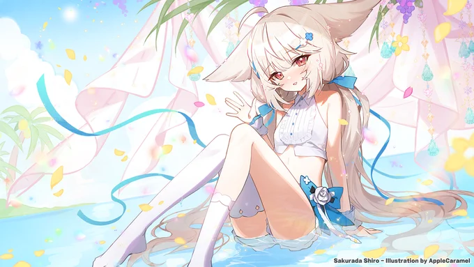 桜田シロの夏の衣装イラストを 描かせて頂きました。  #Commission