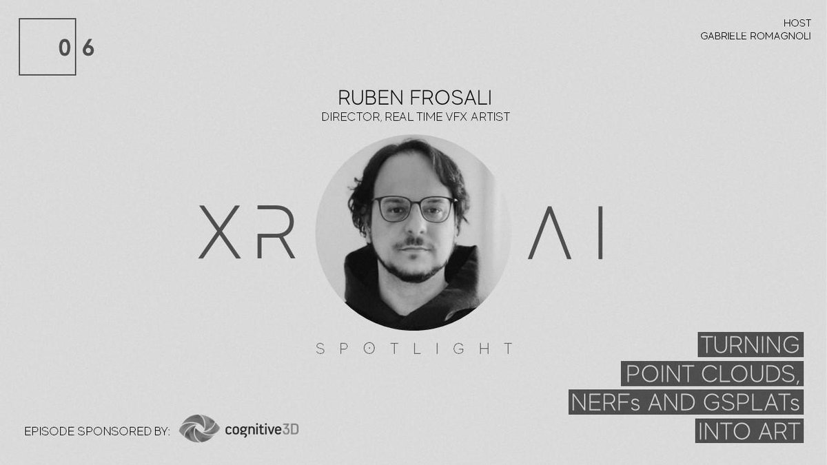 rubenfro's tweet photo. Happy to share that I'll be speaking with @GabRoXR about turning Point Clouds, Nerfs and Gsplats into Art on January 17! https://t.co/IGfI8Ph2KZ