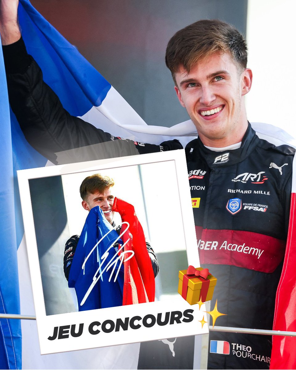 FFSportAuto's tweet image. 🥳 𝗖𝗢𝗡𝗖𝗢𝗨𝗥𝗦 𝗙𝗙𝗦𝗔 🥳

Remporte une photo dédicacée de @TPourchaire, vainqueur du Championnat @Formula2 2023 ! 🏆✍️

Pour tenter ta chance :
- Repost + Like ce post🔁❤️
- Follow @FFSportAuto 📲

10 photos sont à gagner.
Tirage au sort le 22/01. Bonne chance à tous ! 🍀…
