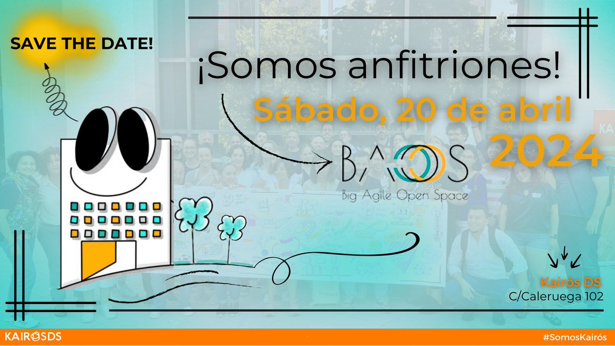 WeAreKairos_'s tweet image. 🗓️ Save the date! El próximo 20 de abril seremos anfitriones de #BAOS2024 en nuestra oficina en Madrid. Felices de acoger un año más un evento perfecto para aprender y compartir experiencias ¡Para el #EquipoKairós es siempre un placer! 🧡