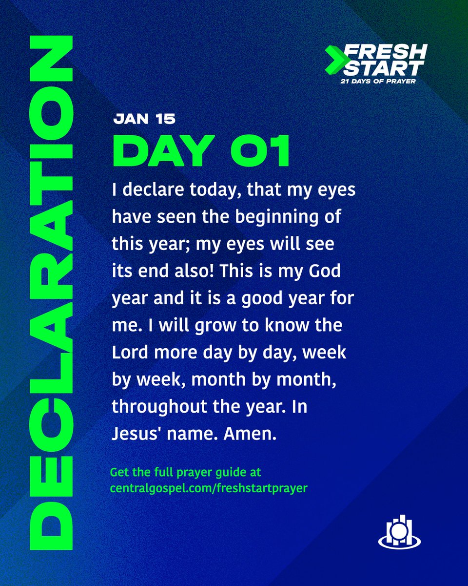 ICGCChrist's tweet photo. Make this declaration over your life as we begin Fresh Start - 21 days of prayer today. 

#FreshStart
#WeAreICGC https://t.co/1BZ6Uitq59