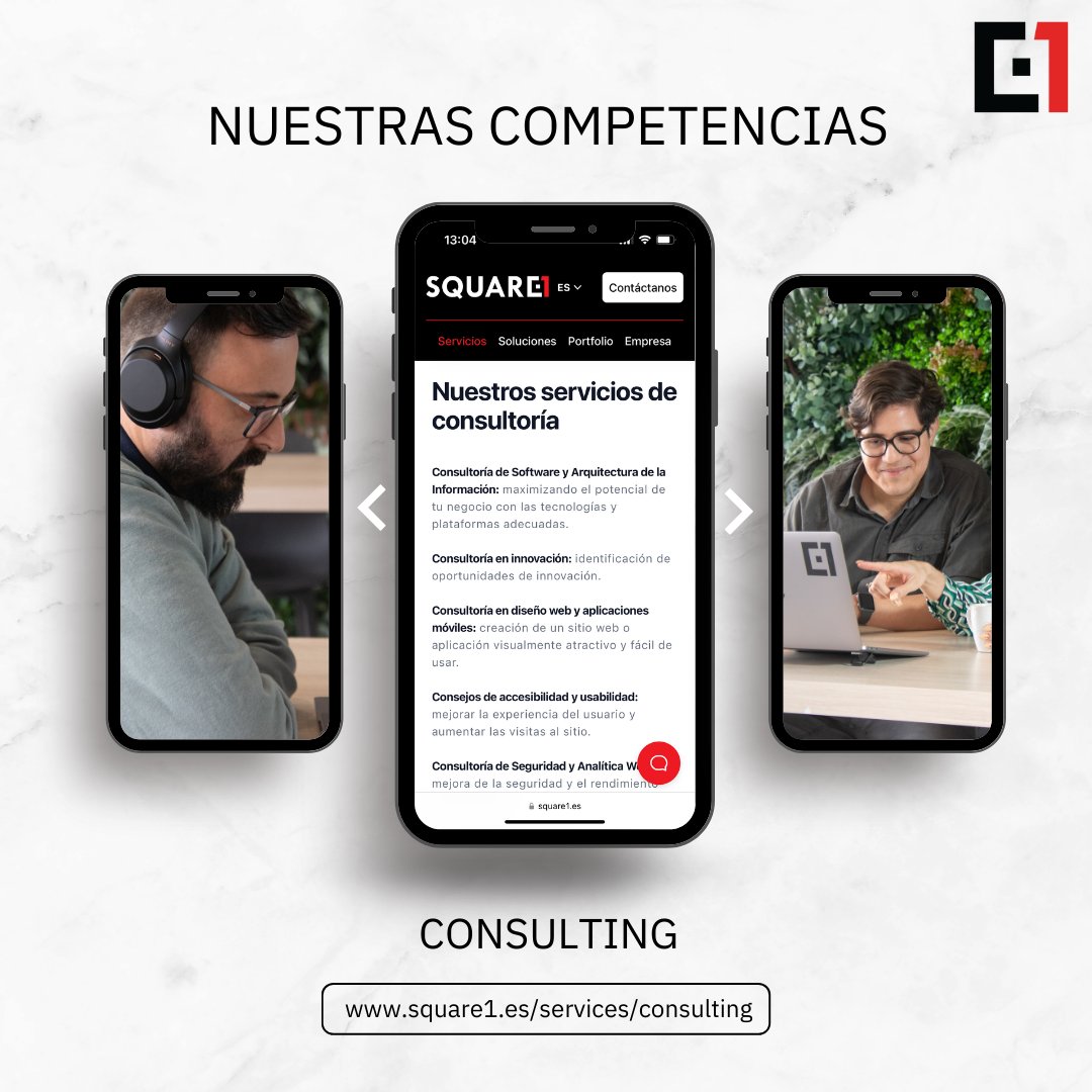 Transforme su negocio con el servicio de consultoría de Square1! Desde arquitectura de software a innovación, diseñe un web accesible. square1.es/services/consu…