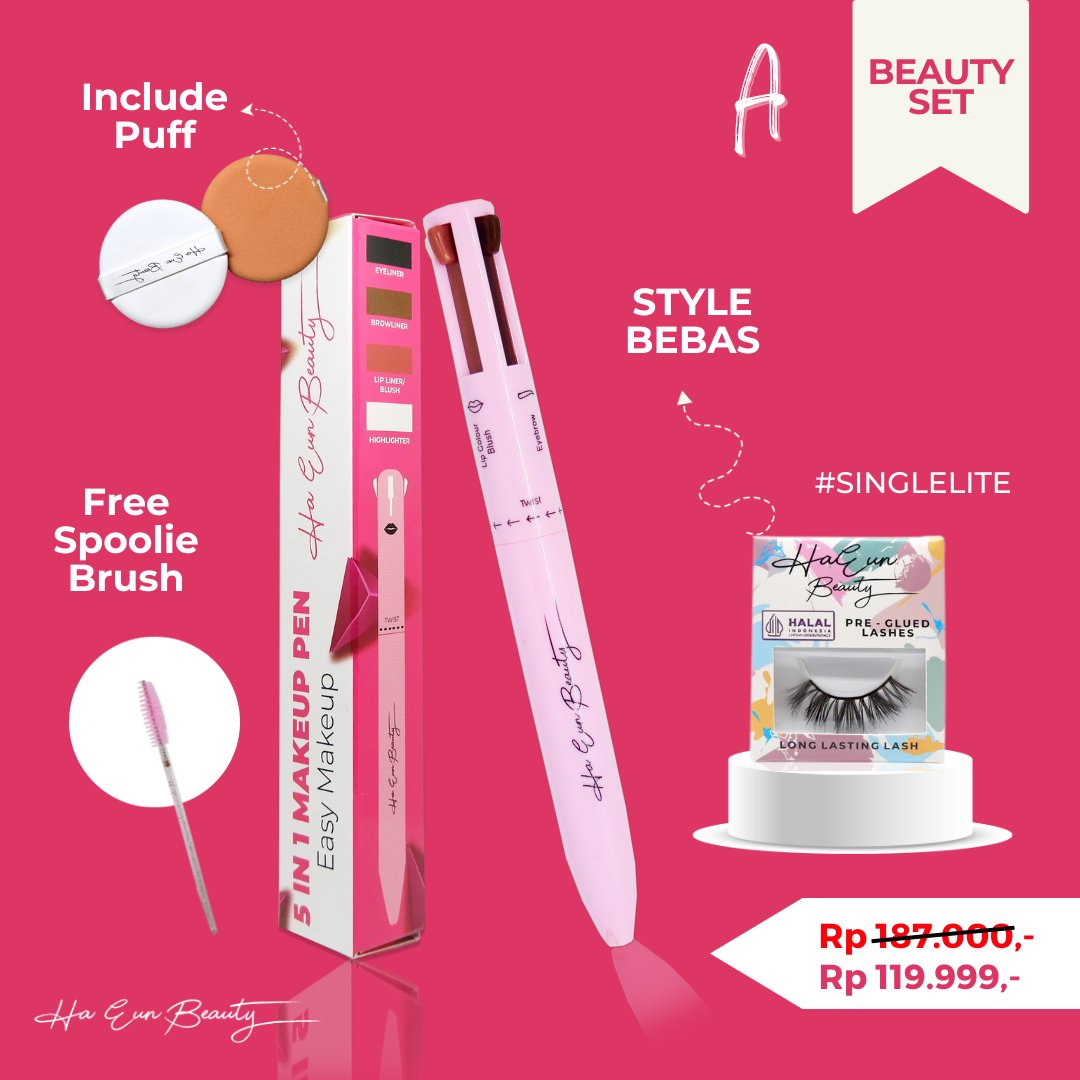 Ha_Eun_Beauty's tweet photo. Makeup Sat set sat set starter Pack!! π π₯° All In One Makeup Pen + Preglued Lashes π₯° udah ada yang Pernah Coba? π₯°
Full Makeup cuman pake 2 produk ajah ya siss, Makeup Pen + Bulu Mata Tanpa Lem TINGGAL TEMPEL! Style "Goddess" π₯° π
#haeunbeauty #pregluedlashes #makeuppen https://t.co/osJww8cbMA