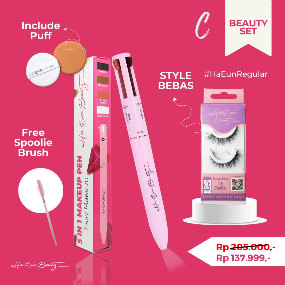 Ha_Eun_Beauty's tweet photo. Makeup Sat set sat set starter Pack!! π π₯° All In One Makeup Pen + Preglued Lashes π₯° udah ada yang Pernah Coba? π₯°
Full Makeup cuman pake 2 produk ajah ya siss, Makeup Pen + Bulu Mata Tanpa Lem TINGGAL TEMPEL! Style "Goddess" π₯° π
#haeunbeauty #pregluedlashes #makeuppen https://t.co/osJww8cbMA