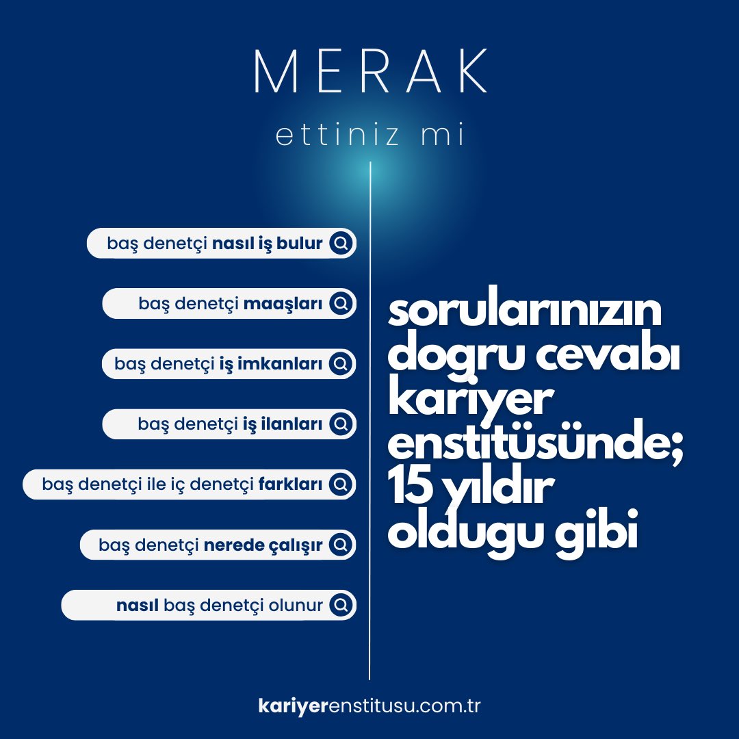 Baş Denetçi Eğitimi ile kariyerinizde yeni bir sayfa açın!

kariyerenstitusu.com.tr/blog

0532 369 12 50
0532 238 12 50
0532 238 12 64

#BaşDenetçiEğitimi #Eğitim #Denetçilik #BaşDenetçilik #EğitimProgramı #EğitimSemineri #EğitimFırsatı #KariyerGelişimi #ProfesyonelEğitim #EğitimKursu