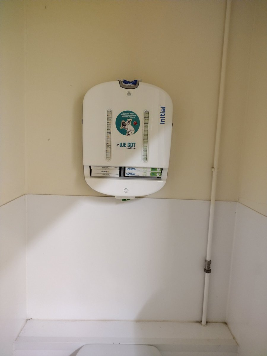Scaresy1980's tweet photo. Demonstrating our ongoing commitment to making @wsmcricketclub an inclusive &amp; welcoming club, we've partnered with @ECB_cricket &amp; @SomCricketFDN for their period poverty campaign. Both installed today in less than an hour by Initial 🏏❤️ https://t.co/J28MNN3oGc