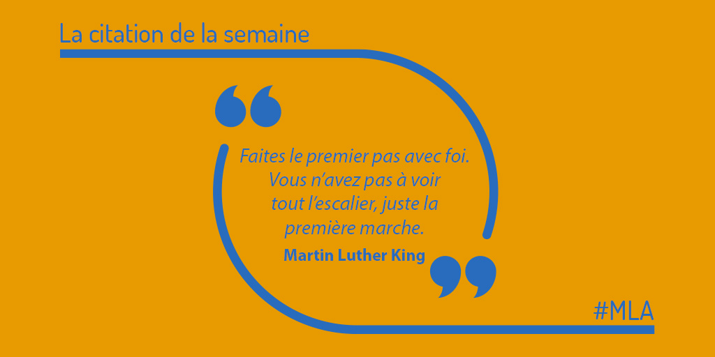 #LundiMotivation ☺️

🚀 Nouvelle semaine, nouvelle motivation ! 💡

15 janvier 2024 :  journée de Martin Luther King JR, prix Nobel de la paix.

#MissionLocale #Aubervilliers #OnCroitEnVous #Citations #NouvelleSemaine