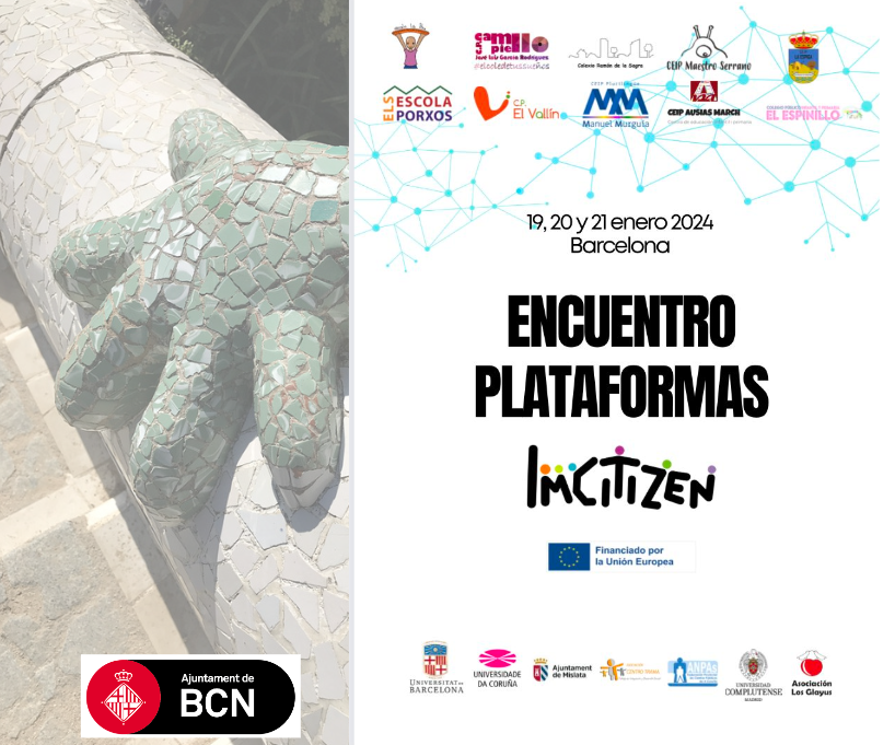 ¡Encuentro de miembros de todas las edades del proyecto europeo #IMCITIZEN!

📆 19-21 de enero en Barcelona

💡 Compartiremos cómo ha ido el co-diseño de #plataformas, co-crearemos un recurso para su construcción colectiva y mucho más

#Participamos
#Derechos
#CiudadaníaActiva