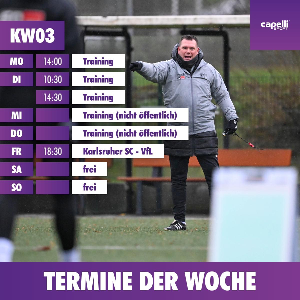 VfL_1899's tweet image. Termine der Woche! 💜

#vfl1899 #KSCOSN