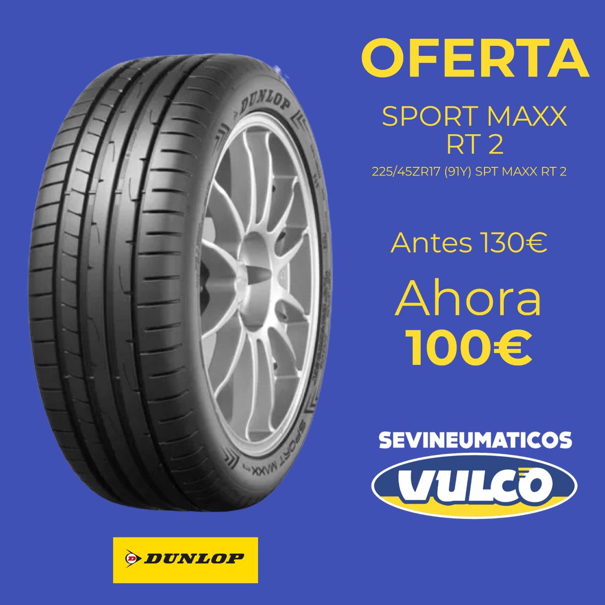 📣 ¡Oferta neumático Dunlop! 
Ahora 100€ todo incluido.
📲 Pide tu cita online a través de nuestra web (link en bio).
📲955 762 948

#oferta #ofertaneumaticos