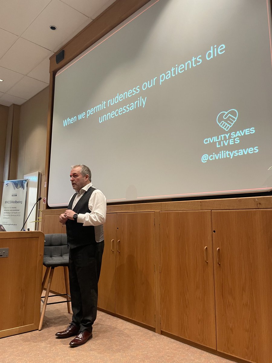 Fantastic presentation from Dr Chris Turner ⁦<a href="/civilitysaves/">civilitysaveslives</a>⁩ supporting our launch of a comprehensive culture change plan in HCS.Rudeness in the workplace impacts our cognitive ability by 60% ⁦@GovJsyHCS⁩ ⁦<a href="/GovJersey/">Government of Jersey</a>⁩ ⁦