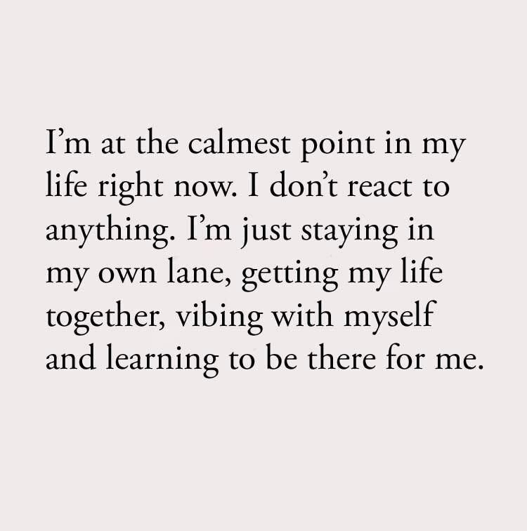 staying in my own lane