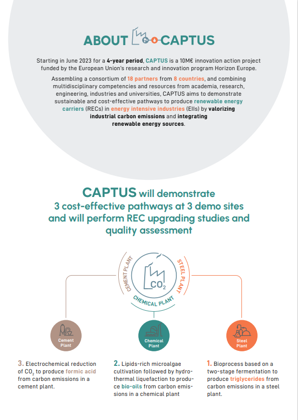 ProjectCAPTUS's tweet image. 📢Breaking news! The @ProjectCAPTUS #flyer is out now. Visit our #Website to find the brand-new brochure and learn more about the project 🌐📰♻️
dev.captusproject.eu/resources/#uag… 
#CAPTUS #CarbonCapture #GreenTechnology #EnergyCarriers #RenewableEnergy