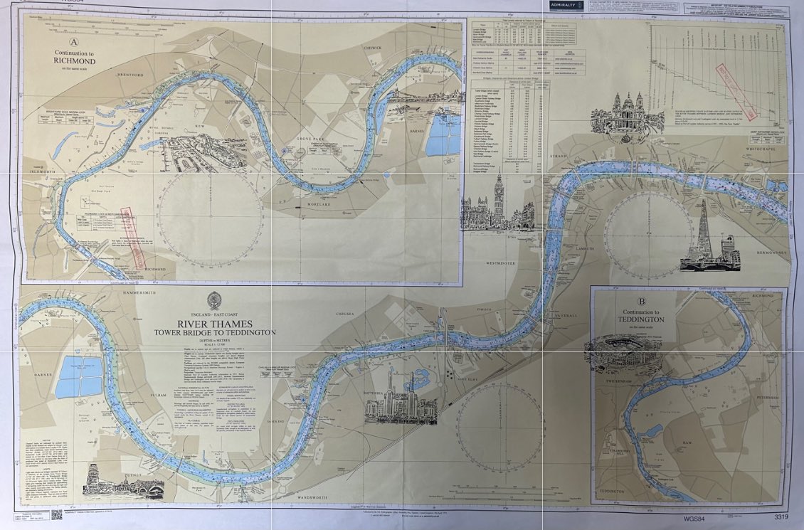 indigozuluink's tweet image. 🚨 COMMISSION REVEAL 🚨

A lovely large admiralty chart of the River Thames from ‘Tower Bridge to Teddington’. 

#admiraltychart #mapart #london #riverthames #putneybridge #kewgardens #boatrace #batterseapowerstation #bigben #stpaulscathedral #theshard #twickenhamstadium 

1/3