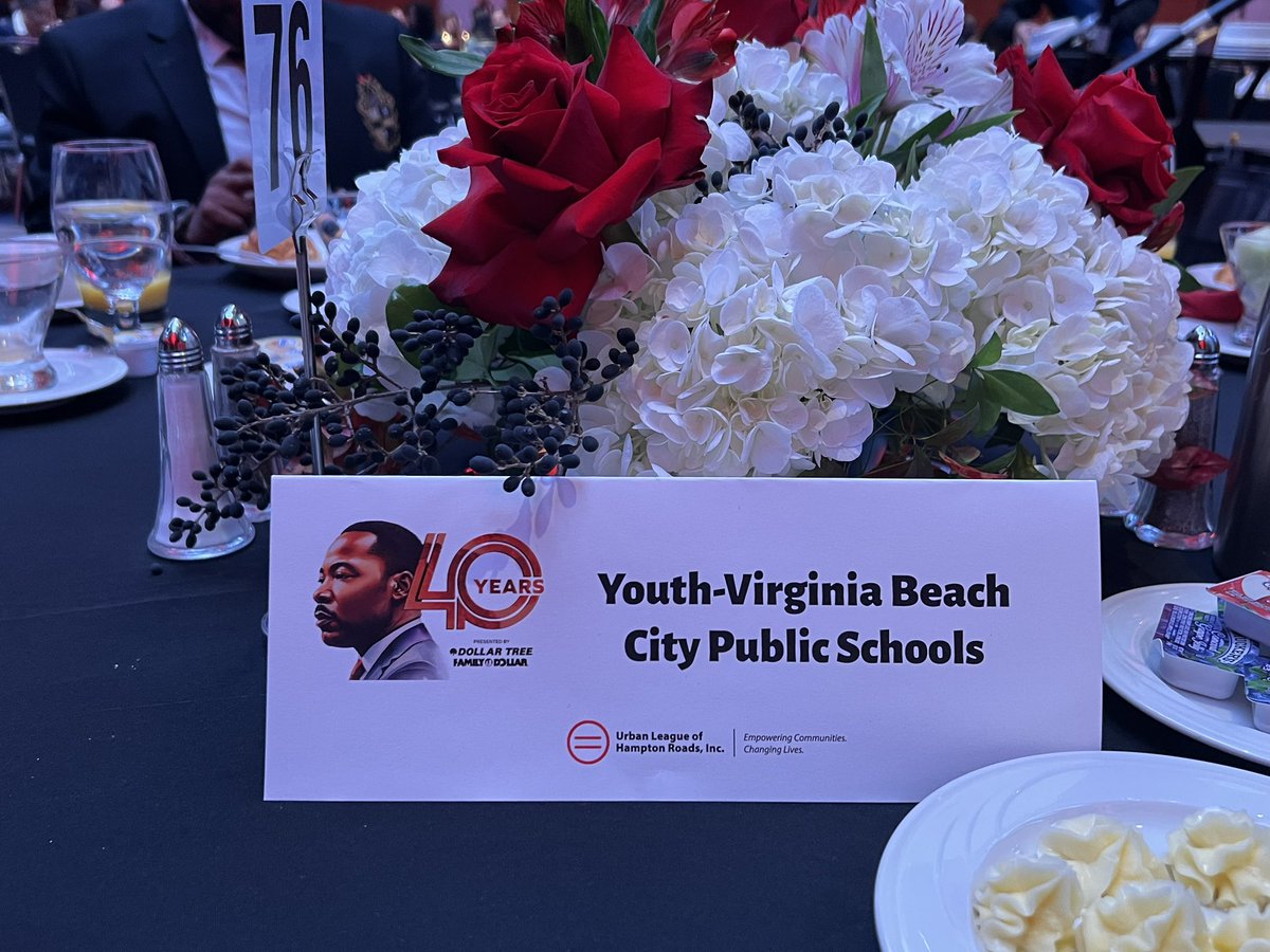 VBopportunity's tweet photo. Excited to spend the morning celebrating the legacy of Dr. Martin Luther King Jr. at the Urban League of Hampton Roads Breakfast. @vbschools #MLKallday https://t.co/bqX0K9Ps9q