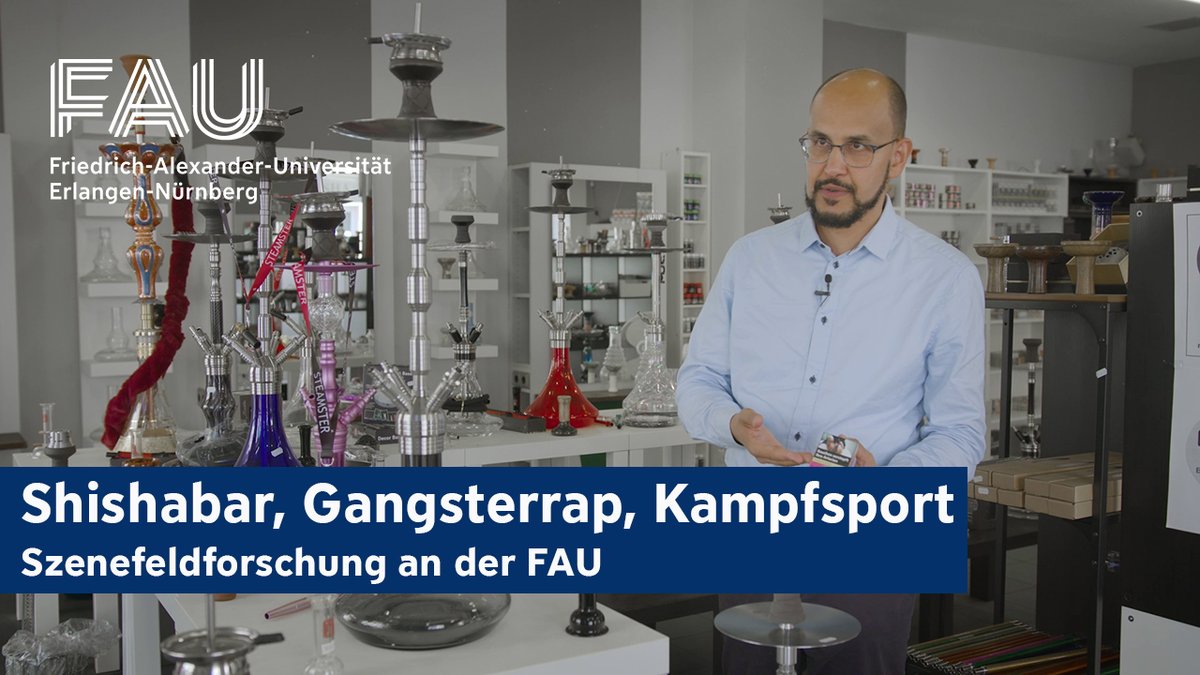 UniFAU's tweet photo. #Shishabars, #Gangstarap und #Kampfsport. Dr. Hatem Elliesie und sein #FAU-Team erforschen in ihrem Projekt bestimmte Milieus und Szenen. Unterstützt wird Hatem Elliesie dabei von u.a. FAUNext, wo #FAUresearcher auf ihrem Karriereweg begleitet werden.
https://t.co/CvoBbtgcYU https://t.co/SkoemjRric