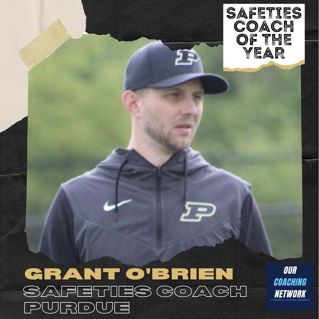 🏈Safeties Coach of The Year🏈 Our National & B1G Safeties Coach of the Year is @BoilerFootball's @CoachOB_Purdue👏 Had the Highest @PFF Graded SAF in FBS (a True Freshman), the B1G Leader in INTs, 2nd in SAF QB Pressures, 2 of the Top 3 in Tackles✍️ SAF Coach of The Year🧵👇