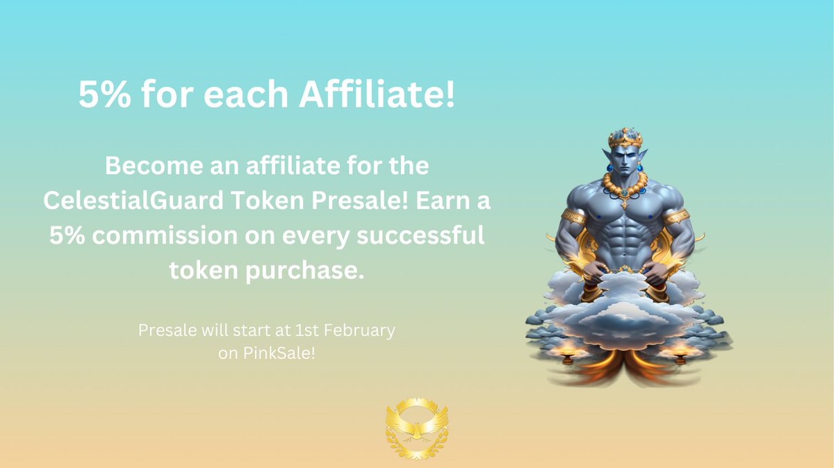 CG_Token's tweet photo. Become an affiliate at our Presale and get 5% commissions!🚀
#CelestialGuard #PinkSale #PresaleSoon #100x #memecoin https://t.co/sh7unDa8Wc