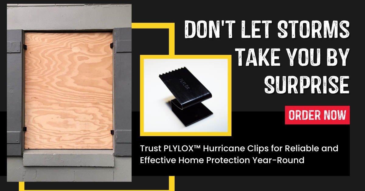 Don't get caught off guard by storms! ⛈️ Keep your home protected year-round with PLYLOX™ Hurricane Clips. Trust in our reliable and effective solution for ultimate peace of mind. #plylox #plyloxhurricaneclips #protectyourproperty #hurricaneprotection #hurricanewindowclips #...