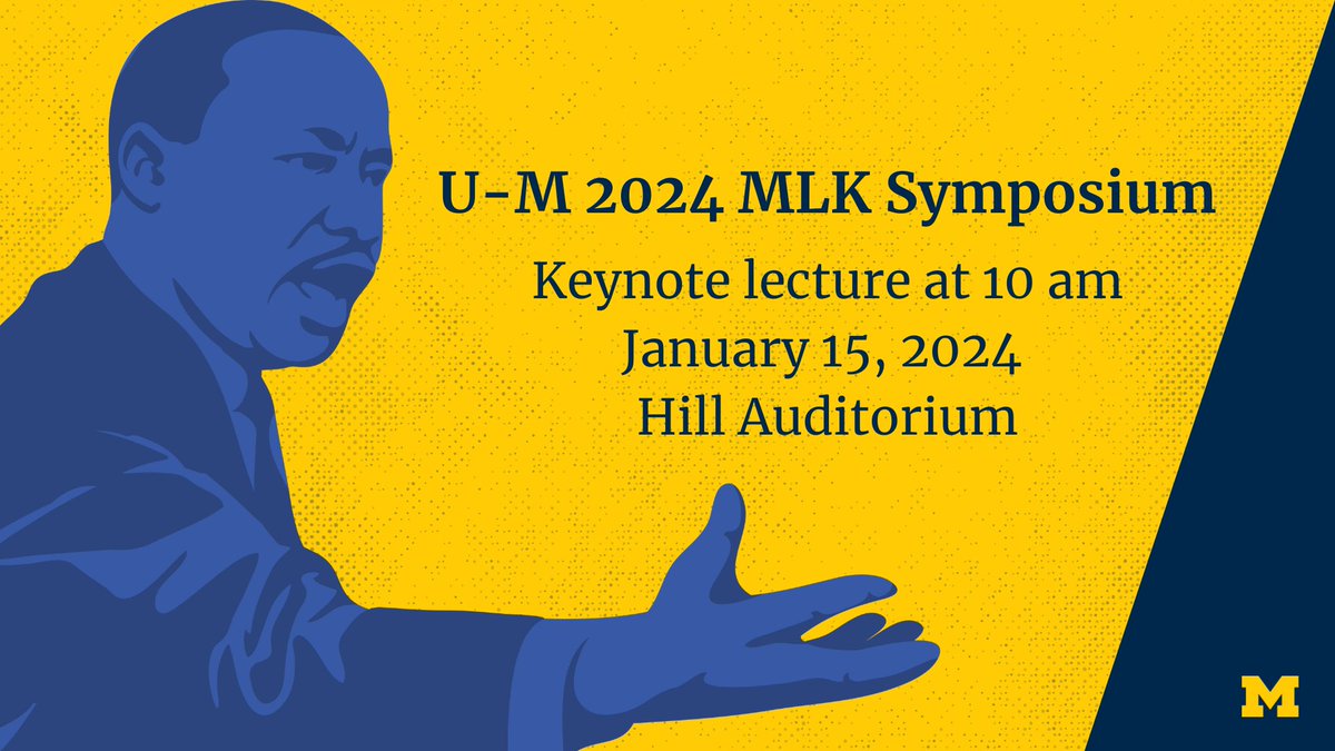 Join us today at 10 a.m. in Hill Auditorium or online for the U-M 2024 MLK Symposium Keynote lecture, featuring Michelle Alexander (@thenewjimcrow). A discussion with Robert Sellers (@um_psychology) & Luke Shaefer (@umichpoverty) will follow: mlk.umich.edu #UMichMLK