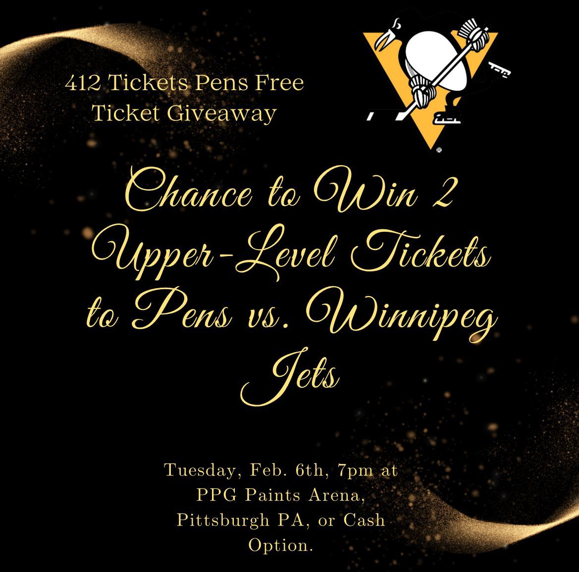 412Tickets's tweet image. #PensFreeTicketGiveaway
Chance to win 2 Free Upper-Level Tickets to #Pens vs #Jets on Tue. 2/6 at 7pm
or $25 via Cash App/Paypal
Giveaway starts Now ends Mon 1/15 at 11:59pm EST
Follow, RP &amp;amp; TAG FRIENDS
Enter on our FB &amp;amp; IG @412Tickets too
Winner agrees not to Resale Tix