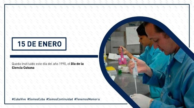 Cuba celebra el #DiaDeLaCienciaCubana este 15 de enero, dedicado la comunidad científica que aportan con su conocimiento a tan importante eslabón de la sociedad. #SomosEducación #CubaMined  #CienciaCubana  #JuntosSomosCiencia