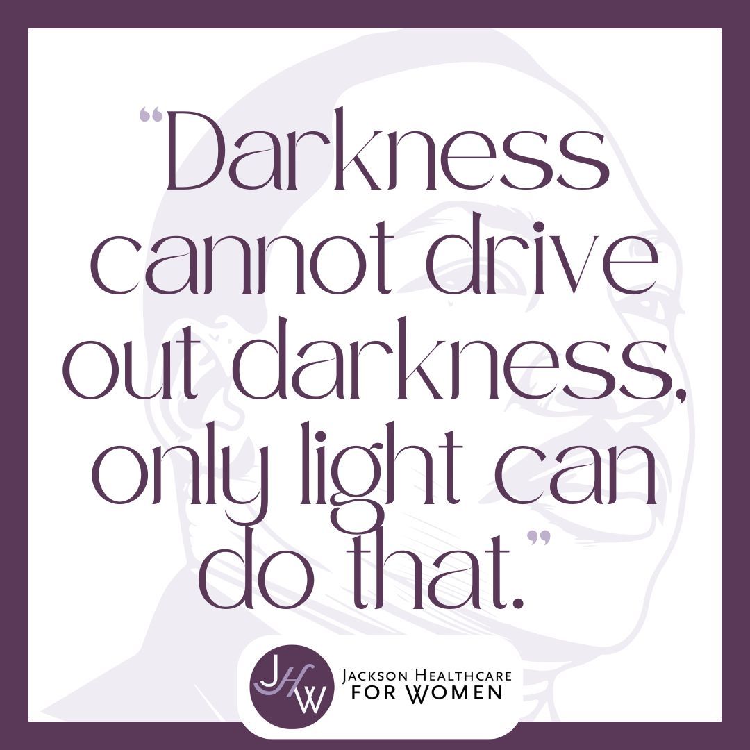 JHCFW's tweet photo. Today, we remember the admirable work of Dr. Martin Luther King, Jr. So many years later, these words still ring true. Be the Light! 

#jacksonhealthcareforwomen    
#begreat 
#BetheLight 
#MLKDay https://t.co/doDxeqNZQI