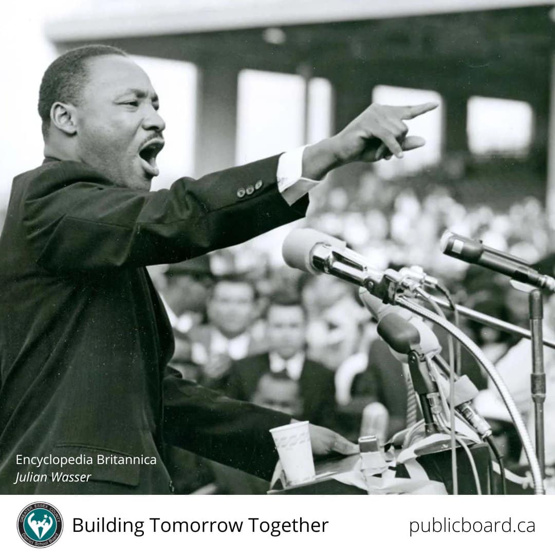 Dr. Martin Luther King Jr. was a revered social rights activist, Baptist minister and a leader of the American civil rights movement. Dr. King worked with Black communities to organize demonstrations and marches that challenged anti-Black racism, oppression and violence. Dr. King