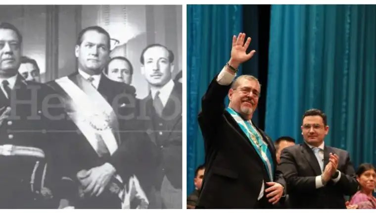 1945: Juan José Arévalo Bermejo is sworn in by Manuel Galich, 31-year-old former student activist who presided over Congress 2023: Bernardo Arévalo de León, son of Arévalo Bermejo, is sworn in by Samuel Pérez, 31-year-old former student activist who will preside over Congress.