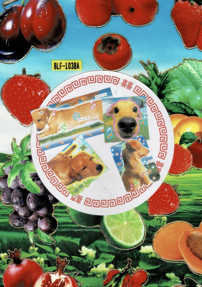 i made stickers of my dog :D 🐕🍀🎶🍧