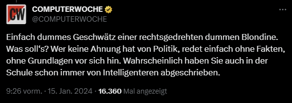 HansMaiser999's tweet photo. #Backup #COMPUTERWOCHE

Da hat der linksgedrehte Schreiberling wohl vergessen auf seinen Privataccout umzustellen. 🤦‍♂️ https://t.co/Dc4VXNkbgE