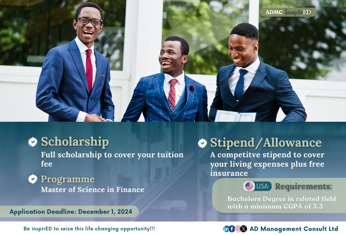 Don't miss this chance to pursue your passion for finance at a prestigious institution while receiving financial support. 🌟
Apply now and unlock endless possibilities for your future! 💪💸
#scholarships2024 #mscgraduate #studyinusa #beinspired