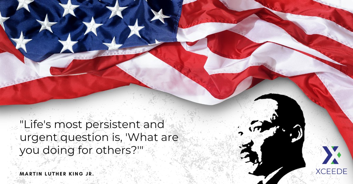 XceedeSolutions's tweet photo. Dr. King taught us that "Life's most persistent and urgent question is, 'What are you doing for others?'" In this spirit, let's reaffirm our commitment to building a community that uplifts, a workplace that respects diversity, and a world that embraces equality. https://t.co/qufmm7Zwa3