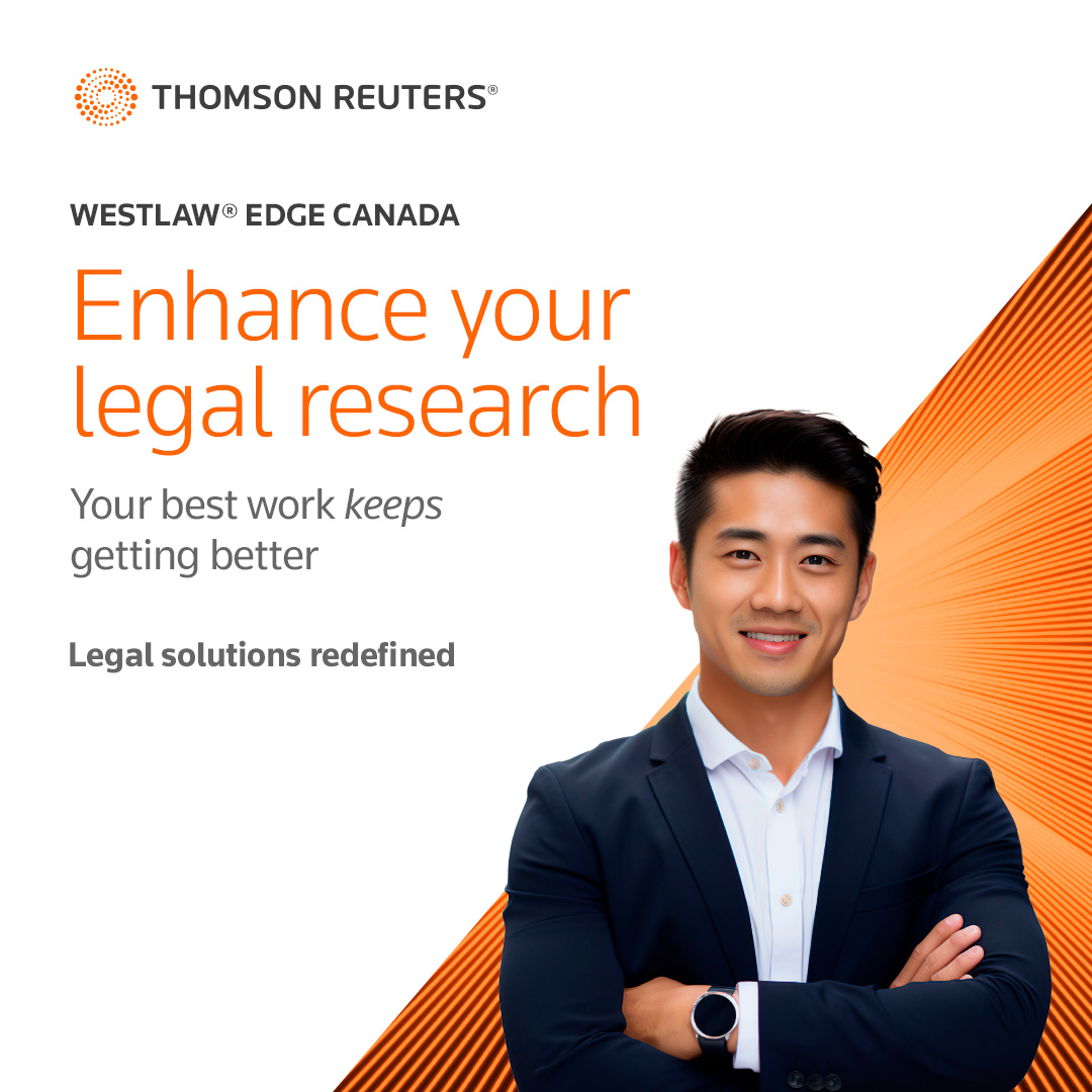 TRCanadaLegal's tweet photo. Enhance your legal research with the editorial enhancements and innovative technologies integrated within Westlaw Edge Canada. Click the link to learn more about how Westlaw Edge Canada can benefit your practice or organization: https://t.co/R7bjdlVK3Z https://t.co/TCDPWNvpn7