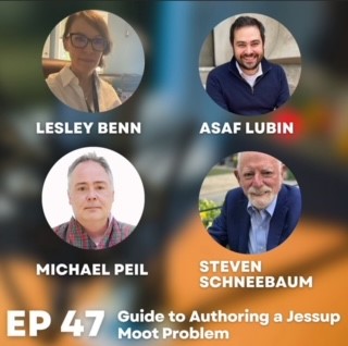 Jessup White & Case (@jessupwhitecase) on Twitter photo In Ep # 47, <a href="/shayanahmed_k/">Shayan Ahmed Khan</a> is joined by Lesley Benn, <a href="/AsafLubin/">Asaf Lubin</a>, Michael Peil and Steven Schneebaum for an in-depth discussion on authoring <a href="/The_Jessup/">The Jessup</a> (<a href="/JessupWhiteCase/">Jessup White & Case</a>) Moot Problem.
Listen here: whcs.law/3SdXcRn
Watch here: whcs.law/3tDQ2fN
#Jessup2024 In Ep # 47, <a href="/shayanahmed_k/">Shayan Ahmed Khan</a> is joined by Lesley Benn, <a href="/AsafLubin/">Asaf Lubin</a>, Michael Peil and Steven Schneebaum for an in-depth discussion on authoring <a href="/The_Jessup/">The Jessup</a> (<a href="/JessupWhiteCase/">Jessup White & Case</a>) Moot Problem.
Listen here: whcs.law/3SdXcRn
Watch here: whcs.law/3tDQ2fN
#Jessup2024