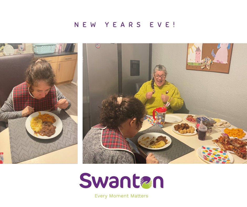 Sarah-Jane and Ruth, who are supported in #Gateshead, planned a quiet night in for New Year's Eve this year. 

They celebrated with a nice meal and lots of dancing in the kitchen! Sounds like a perfect way to bring in the new year! 

#SwantonEthos #NYE #Learningdisability