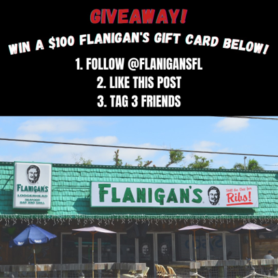FlanigansFL's tweet photo. Win a $100 Flanigan's gift card below! Two winners will be randomly selected on Jan 29th. 

How to enter:
1. Follow @Flanigansfl
2. RT this post
3. Tag 3 friends https://t.co/6abGjIBEwn
