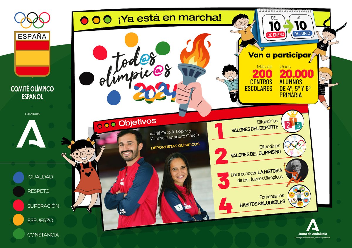 🔵⚫🔴TODOS OLÍMPICOS🟢⚪🟢⁣⁣⁣⁣⁣
    🟡🟢⁣⁣⁣⁣⁣
⁣⁣⁣⁣⁣
🎒¡Llega otra edición a los coles del programa #TodosOlímpicos que 
✅Difunde VALORES del deporte y el olimpismo
➡️Da a conocer la historia
🥗Fomenta hábitos saludables
🏸⁣⁣⁣ Enseña diferentes deportes