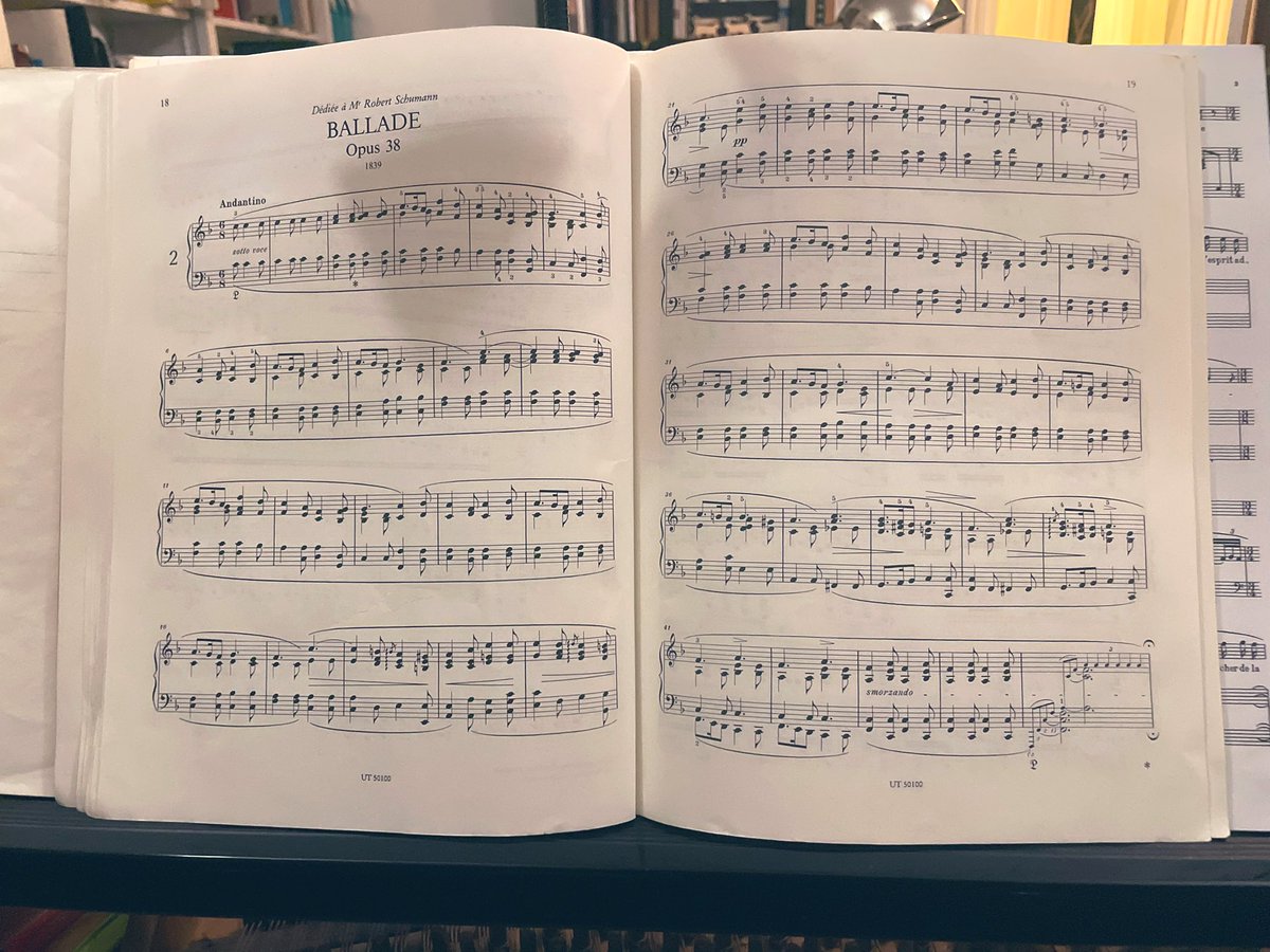 cle_mao_takacs's tweet photo. #challengeoftheweek : monter la Deuxième Ballade de #Chopin, jamais jouée, juste lue une ou deux fois. Dédiée à un certain Robert #Schumann, plus difficile et subtile qu'on ne le croirait a prima vista – avec une économie, un raffinement harmonique et formel, un sens du pastiche. https://t.co/55g27J5VZc