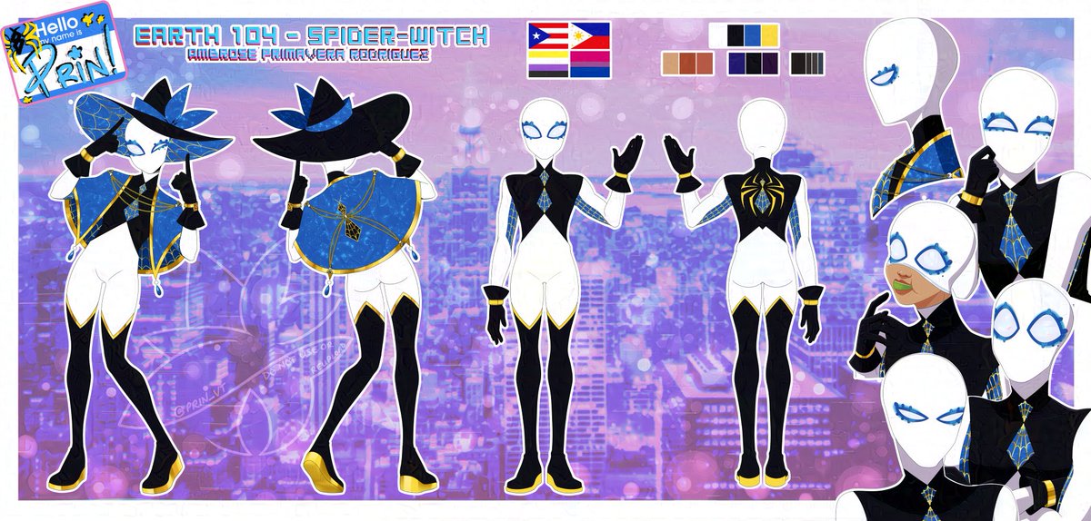 prin_vt's tweet photo. "Alright people, let’s do this one last time.

My name is Ambrose Rodriguez. I was bitten by a giant ghost spider and for the last 15 years, I’ve been the one and only Spider-Witch. I’m pretty sure you know the rest."

Spider-Witch, at your service! #spidersona #ATSV https://t.co/zw1WxnijZ6