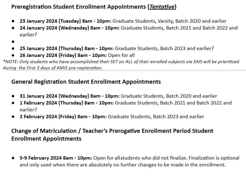 uplbperspective's tweet image. READ: UPLB Office of the University Registrar (OUR) releases the schedule of online registration for the second semester, AY 2023-2024. (1/6)

#UPLBupdates