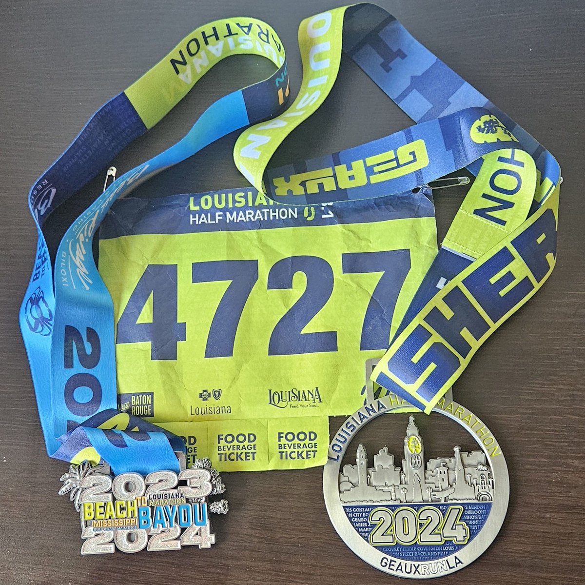 Happy Medal Monday! The first Medal Monday of 2024 is in honor of the @thelamarathon. Great race, nice runners, and a beautiful course. 
#thelamarathonbr #leagueofgarmin #BibChat #runchat #runatl #womensrunningcommunity #letsgeaux