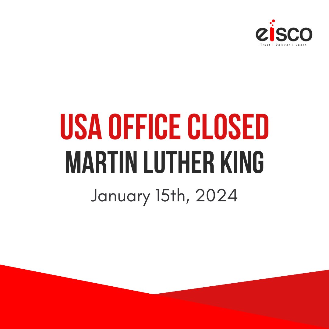 ⚠️Our office will be closed in observance of Martin Luther King Jr. Day. 

💡Let's remember and celebrate his contributions to the civil rights movement.

#EiscoScientific