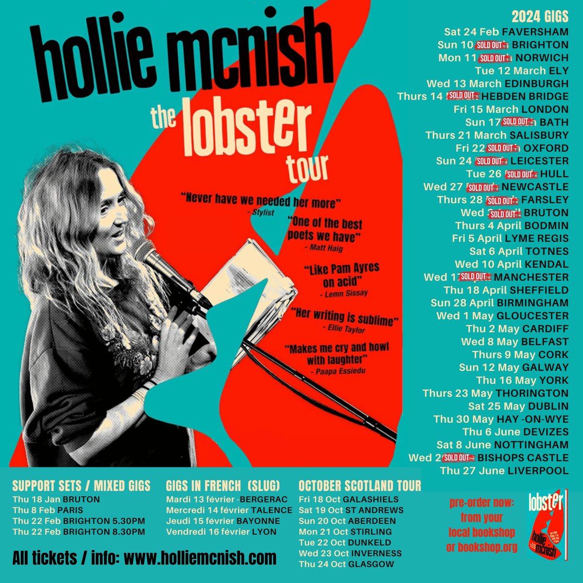 I've just discovered the beauty @WELBooks in London, who are offering signed pre-orders of my next book Lobster. Lovely. Thank you. I signed them with my kid's really nice colour pens. Support your local bookshop. xx welbooks.co.uk/shop/p/lobster…