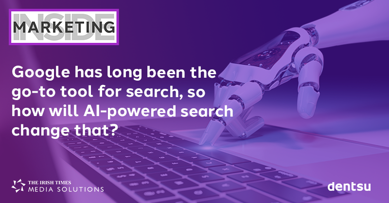 dentsuIE's tweet photo. Podcast | What global marketing trends does 2024 have in store? Artificial intelligence is coming down the tracks - and fast. Dan Calladine, head of media futures at dentsu, shares his insights on how marketeers can stay ahead. In partnership with @IrishTimesSales