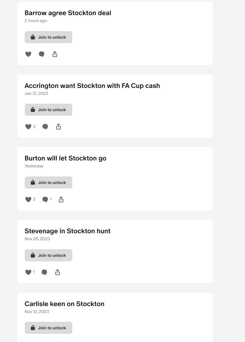 FBLowdown's tweet photo. @MorecambeFCFeed Just search the word Stockton on his Patreon should give you an idea https://t.co/aHhsDhrp6D