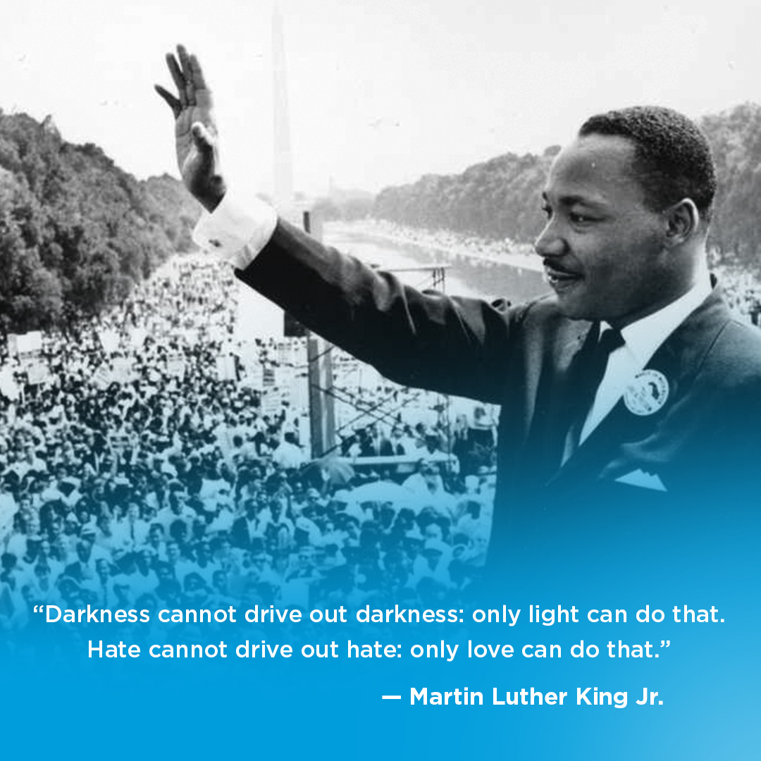 WRTriad's tweet photo. “Darkness cannot drive out darkness: only light can do that. Hate cannot drive out hate: only love can do that.” Today, we celebrate the contributions and legacy of Martin Luther King Jr. 

#mlkday #mlk https://t.co/ipKBpeyXCH