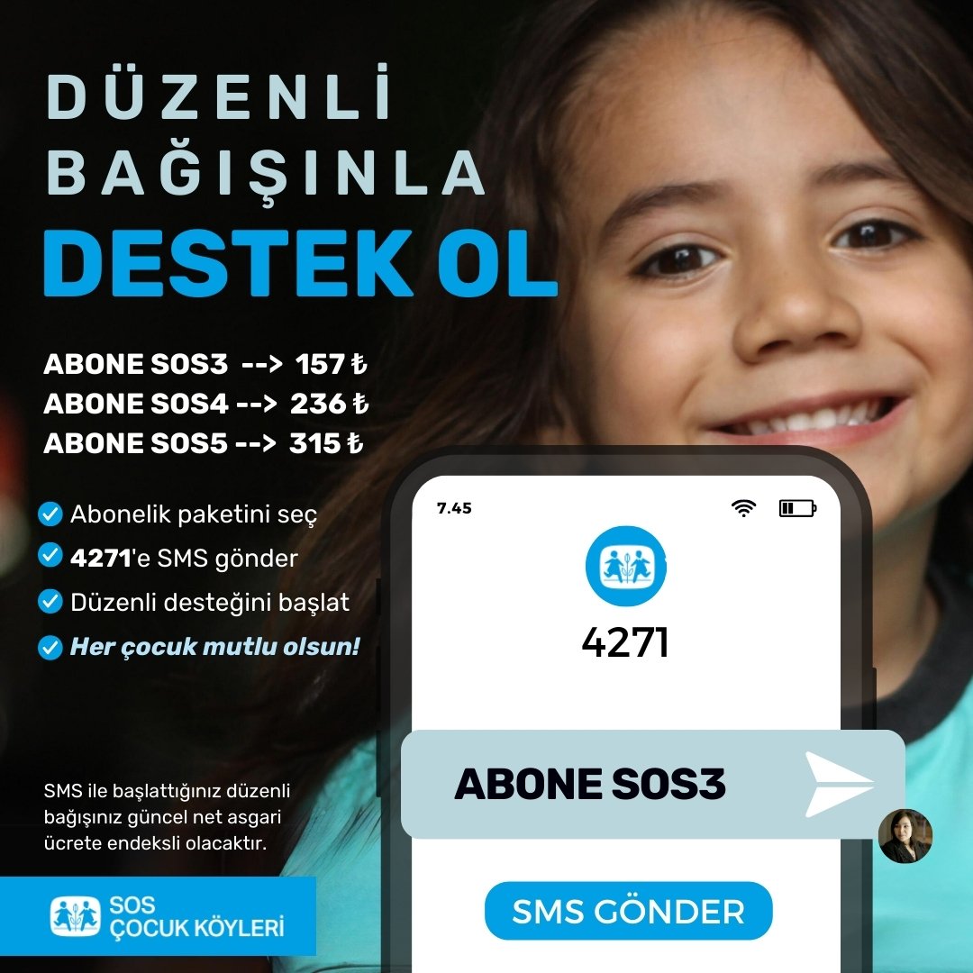 CocukSOS's tweet photo. Bir çocuğu yetiştirmek çok uzun bir yolculuk. 
Siz de başlatacağınız düzenli bağış abonelik paketi sayesinde çocuklara sevgi dolu bir yuva, uygun bir eğitim ve sağlık hizmeti sağlanması için destek olabilirsiniz.
https://t.co/k1W1rUFI2D 

0548 830 04 59 https://t.co/pMG8hOLDw2