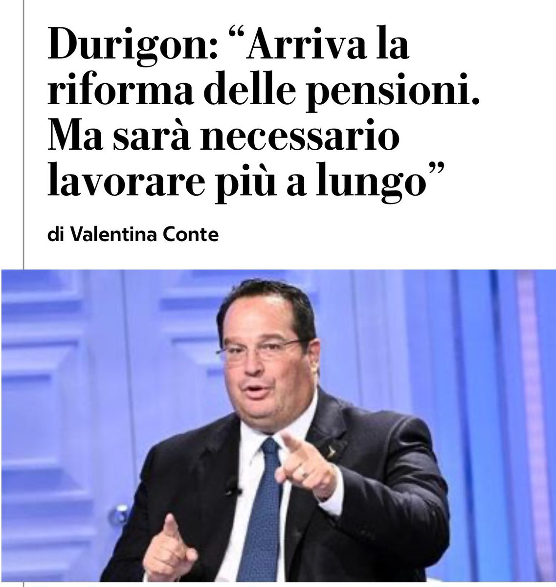 Sulle pensioni va dato atto al Sottosegretario #Durigon di averci messo la faccia. Non era facile in piena campagna per le Europee ammettere candidamente che tutte le promesse elettorali della destra e del governo Meloni erano un inganno e che 'quota 100' una clamorosa fake news